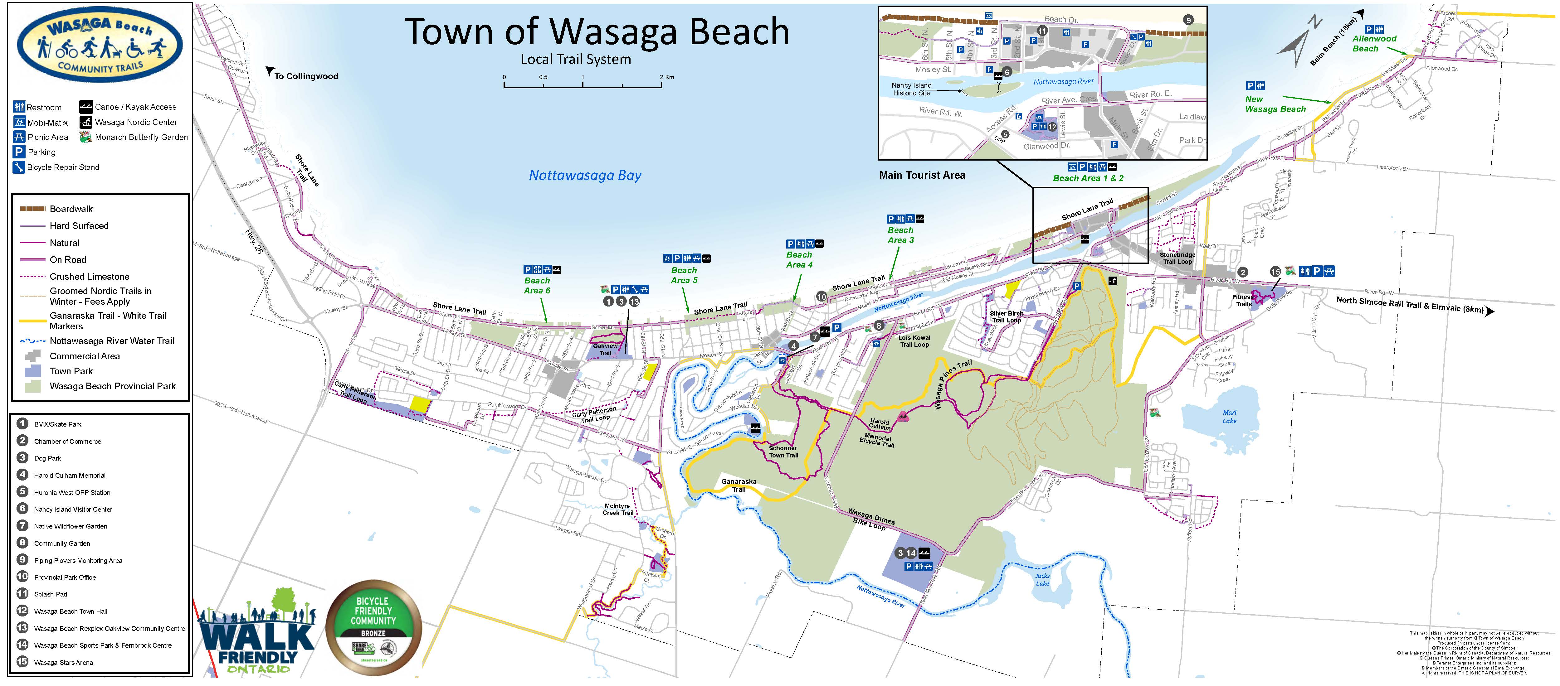 Town of Wasaga Beach Trails map